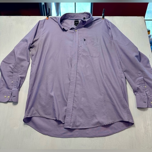 U.S. Polo Assn. Wrinkle-Free Button Down Shirt Men’s XL Purple 17 34/35 - Picture 1 of 10